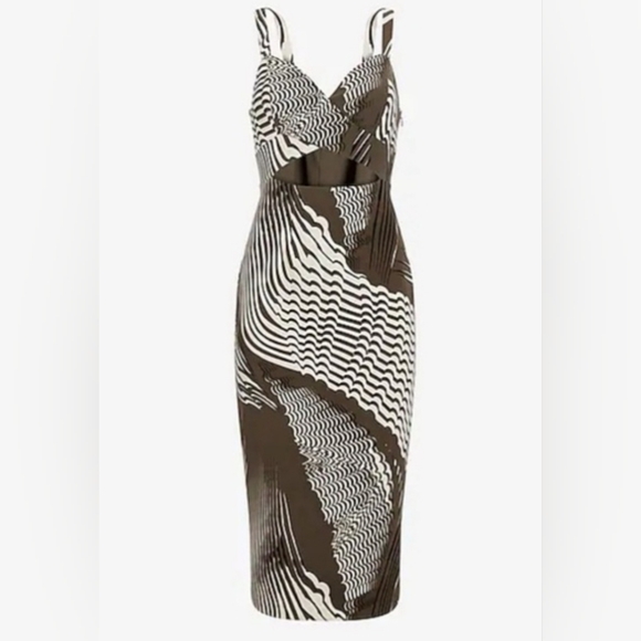 Express Dresses & Skirts - *WEEKEND SALE Express Olive/Cream Midi Dress